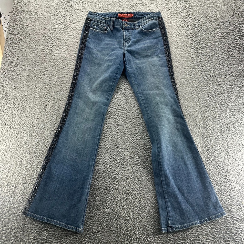 Calvin Klein Choice Jeans Women 30x33 Blue Cotton Denim Flare Leg Faded Workwear
